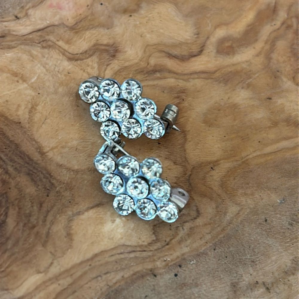 Pair of Vintage Rhinestone Brooches
